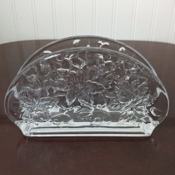 Princess House Other - Vintage Princess House Fantasia Crystal Glass Poinsettia Napkin Holder #518